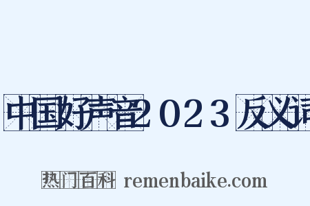 中国好声音2023反义词是什么意思的图片